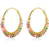 MARLION JEWELS Orecchini cerchio da donna in argento 925 con piccole perle colorate. Set Orecchini da donna cerchio con finitura in argento sterling o oro 18 carati ideali per regalo... Gioielli donna