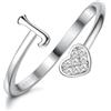 Milacolato Anelli Donna Argento 925 con Iniziali a Cuore Placcati Oro 18K