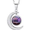 Suplight Collana da Donna con Ciondolo Mezzaluna Segno Zodiacale in Acciaio Inossidabile 316L Placcato Oro 18K Ciondolo 12 Costellazioni Zodiacale Catena 50+5cm Regalo Confezione