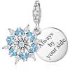 SEVENWELL Charm a forma di fiocco di neve per Pandora Cane Gatto Blu Fiocco di Neve Charm Pendente Argento Sterling Regalo di Natale