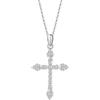 FANCIME Collana con Pendente Croce in argento Sterling 925 placcato in oro Bianco, Regalo di Gioielli per Donna Ragazza, lunghezza della catena: 40 cm + 5 cm