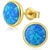 Jiamiaoi Orecchini Uomo Donna Orecchini Opale Brillanti 925 Argento Sterlina, 18K Oro Bianco Placcata