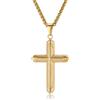 ZDaoBen Collana Croce Uomo Argento/oro/nero Ciondolo Croce da Uomo Acciaio Inossidabile Gioielli Cristiani