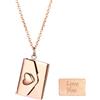 Cupimatch Collana con ciondolo a busta, in acciaio inossidabile, con medaglione inciso, con messaggio regalo segreto per coppie e famiglie