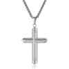 ZDaoBen Collana Croce Uomo Argento/oro/nero Ciondolo Croce da Uomo Acciaio Inossidabile Gioielli Cristiani
