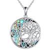 YFN Compleanno Collana in Argento Sterling Albero Della Vita Ciondolo di Cristallo Gioielli Regali per Ragazza Nipote