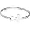 FashionJunkie4Life Bracciale rigido in argento Sterling 925 con nodo celtico irlandese Claddagh, 7 inches, Argento sterling