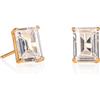 Namana Orecchini Taglio Smeraldo in Argento Sterling 925 per Donna e Ragazza, Delicati Orecchini Punto Luce in Argento o Oro, Semplici Orecchini Donna con Zirconi Rettangolari Colorati o Bianchi