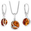Copal Set di gioielli da donna in argento 925 ambra collana orecchini set regalo borsa regalo regalo regalo per donne San Valentino anniversario compleanno festa della mamma regalo per lei fidanzata moglie