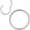 Popuhoops Anelli da naso incernierati in acciaio chirurgico 316L, anello Suptum anello per corpo, piercing per labbro, elice, cartilagine, orecchini da 20 G, 18 G, 16 G, 14 G, 12 G, 10 G, 8 G,