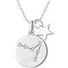 FANCIME Astrology Oroscopo Segno Zodiacale 12 Costellazione Ciondolo Collana in Argento Sterling 925 Placcato Oro Bianco Gioielli per Donna Ragazze Bambini - Catena Lunghezza: 40 + 5 cm