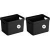 SUNWARE perfectly organised Sunware Sigma Home scatola portaoggetti 18L nero - 35x24.6x24.3cm - contenitore organizer impilabile - scatola plastica casa (Confezione da 2)