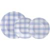 Luminarc Ingrid - Servizio da tavola in vetro opale blu, 18 pezzi, 6 | Opale decorato, piatti piani 25 cm, fondi 20 cm e dessert 19 cm, lavabili in lavastoviglie