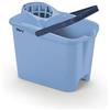 Mery - Cubo con Strizzatore e Manico Anatomico, Parete Resistente di 2mm, e Canalizzazione per Lo Scolo, Include Soggezione per il Palo e il Piede, Blu, 14L