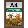 Americanflat Cornice A4 Effetto Legno di Noce - Cornice da Parete e da Tavolo in Legno MDF e Vetro Temperato Infrangibile - da Appendere in Verticale o Orizzontale