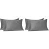 Amazon Basics Federa Deluxe, 100% Cotone Raso 400TC, Extra Morbida, 50 x 80 cm, Grigio Scuro (Confezione da 2)