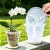 Meshpot Vasi trasparenti per orchidee da 10,2 cm, con fori e piattini per rinvaso, confezione da 4, piccole fioriere in plastica per orchidee forniscono una buona circolazione dell'aria, vasi per