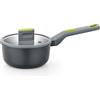 BRA Life | Casseruola a un manico 16 cm, Alluminio fuso 100% Riciclata, antiaderente ceramico, Senza PFOA e PTFE, Adatto a tutti i tipi di piani cottura, induzione inclusa