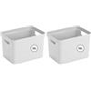 SUNWARE perfectly organised Sunware Sigma Home scatola portaoggetti 18L bianco - 35x24.6x24.3cm - contenitore organizer impilabile - scatola plastica casa (Confezione da 2)