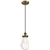 Westinghouse Lighting 6338640 Lampada a Sospensione Monoluce per Interni, Ottono Anticato, Paralume in Vetro a Goccia Chiaro, d'oro