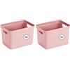 SUNWARE perfectly organised Sunware Sigma Home scatola portaoggetti 18L Rosa - 35x24.6x24.3cm - contenitore organizer impilabile - scatola plastica casa (Confezione da 2)