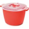 Snips Cuoci Pasta e Patate per Microonde 4 L, Contenitore per Microonde con Coperchio Scolapasta e Maniglie, Cuocipasta Lavabile in Lavastoviglie, Rosso, Made in Italy