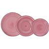 Quid Vita Peoni - Servizio da tavola in gres rosa, 12 pezzi, per 4 persone | Piatti piani 27 cm, piatti fondi 21,5 cm e dessert 19 cm, lavabili in lavastoviglie