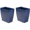 InterDesign iDesign - Set di 2 bidoni per rifiuti da bagno, rettangolari, colore: blu navy