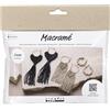 Creativ Mini Craft Kit Macramè, nero, marrone oliva, sabbia, Orecchini, 1 confezione