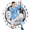 Iconic Puzzles - Phil Foden 2026, Manchester City, Puzzle di Legno con licenza ufficiale, 100% sostenibile, regalo per adulti e bambini, taglia S, 150 Pcs