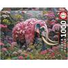 Educa - Puzzle 1000 pezzi Elefante floreale | Puzzle animali e natura | Misura 68x48 cm | Include colla Fix | Per adulti 14+ (20229)