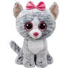 Ty - Peluche - Beanie Boos - Gatto - Kiki - Grigio - Occhioni e fiocchetto rosa glitter - Il morbido pupazzo con gli occhi grandi scintillanti - 42 Cm - 36838