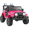 FANTASK Auto elettrica per bambini (rosa) | Auto elettrica per bambini con telecomando, musica, storie, luci LED e sospensioni, 12 V, sospensioni a 4 ruote e cintura di