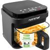 NutriChef Friggitrice ad Aria, Air Fryer Forno Digitale Senza Olio con Cestello o Ciotola Trasparente, Controllo Preciso di Tempo e Temperatura, Perfetta per Pollo, Dolci, Patatine e Bistecca