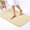 American Soft Linen Tappeto da bagno soffice in schiuma, lavabile in lavatrice, tappetino da bagno da 53 x 81 cm, beige