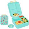 Romon Porta Pranzo 1700ml, 4 Scomparti Lunch Box con Posate Schiscetta Pranzo Termico Bambino Adulto Scatole Bento Box, Schiscetta Contenitore Ermetico Bambini per Ufficio Lavoro Picnic, Senza BPA