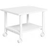 HOOBRO Supporto per Stampante, Carrello a 2 Ripiani, con Rotelle, Design Industriale, Struttura in Metallo, per Ufficio, Studio, Scanner, Forno Microonde, Piante, Bianco