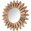 YCBTREE Specchio da parete piccolo, rotondo, diametro 50 cm, con cornice in legno, rustico, marrone naturale, per casa di campagna, costiere, stile boho, per bagno, soggiorno, corridoio (diametro 50