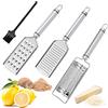 Snugory Zester Grattugia Formaggi Manuale, 3 Pezzi Grattugia al Limone Professionale per la Cucina in Acciaio Inox per Agrumi, Zenzero, Noci, Noce Moscata, Cioccolato