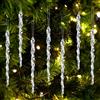Kiiwah 20 Pezzi Acrilico Ghiaccioli Albero di Natale, Cristallo Ciondoli Natalizi Decorazioni per Interno Esterno Festa Ornamenti