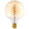 Eglo LED E27, lampadina a globo con spirale, lampada vintage | illuminazione retrò, 4 Watt (equivalente a 26 Watt), 270 Lumen, illuminante bianco caldo, 2200k, Edison G125, Ø 12,5 cm