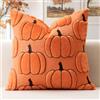 Artscope 1 Pezzi Zucca Federe in Lana Corta Velluto Copricuscini Morbido Decorativo autunnale Fodere per Cuscino Lusso Stile per Divano Camera da Letto Zucca a Bordo Arancione 40x40 cm