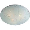 Globo PLAFONIERA VETRO CHIARO-SATINATO DISEGNO 1X60W E27 Art. 40400-1, metallo