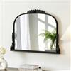 SHYFOY Specchio da parete barocco vintage nero oro 90 x 66 cm | Stemma decorato a conchiglia, cornice vintage, accento decorativo, da appendere alla parete, stile interno classico