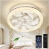 wowspeed 60W Ventilatore da Soffitto con illuminazione, 6 Velocità, Plafoniera LED Dimmerabile con Ventilatore con Telecomando e APP, Modalità Estiva e Invernale, 3000-6500K (Ø 48CM)