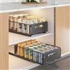 Garvee Organizer sottolavello estraibile Heavy Duty, cassetto scorrevole in acciaio al carbonio a rete - installazione senza fori (adesivo) - per mobile cucina/bagno/dispensa - Nero - 1 pz - Large -