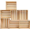 PINEEA Cassette Legno Vintage Naturale - Cassetta di Legno 50x40x30 - Multifunzionali Decorative - Per Frutta, Verdura, Vino o Libri (7 Pezzi)