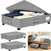 CEWROM 2 cassetti sottoletto con ruote girevoli a 360° | Cassettiera pieghevole con coperchio, sotto il letto, armadio (grigio)