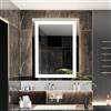 luminorcrest Specchio da bagno con illuminazione, rettangolare, 60 x 80 cm, specchio da parete a LED, 3 colori di luce, dimmerabile, con touch, anti-appannamento, CRI90+, vetro temperato