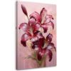 Feeby Stampa su Tela - Quadri Moderni Soggiorno - Quadro Camera Da Letto - Giglio Fiori dipinti bordeaux - 40x60 cm - Decorazioni Parete
